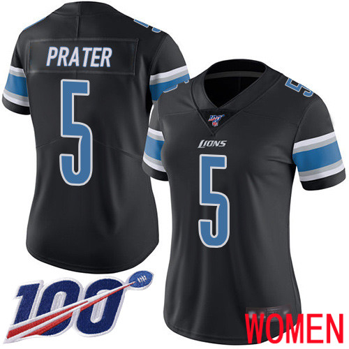 Detroit Lions Limited Black Women Matt Prater Jersey NFL Football 5 100th Season Rush Vapor Untouchable
